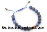 CGB9125 8mm, 10mm sodalite & rondelle hematite adjustable bracelets