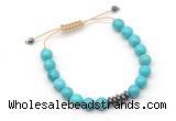 CGB9126 8mm, 10mm turquoise & rondelle hematite adjustable bracelets