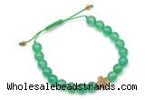 CGB9142 8mm, 10mm green agate & cross hematite adjustable bracelets