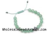 CGB9143 8mm, 10mm green aventurine & cross hematite adjustable bracelets