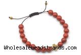 CGB9147 8mm, 10mm red jasper & cross hematite adjustable bracelets