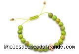 CGB9153 8mm, 10mm green sea sediment jasper & cross hematite adjustable bracelets