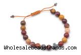 CGB9155 8mm, 10mm mookaite & cross hematite adjustable bracelets