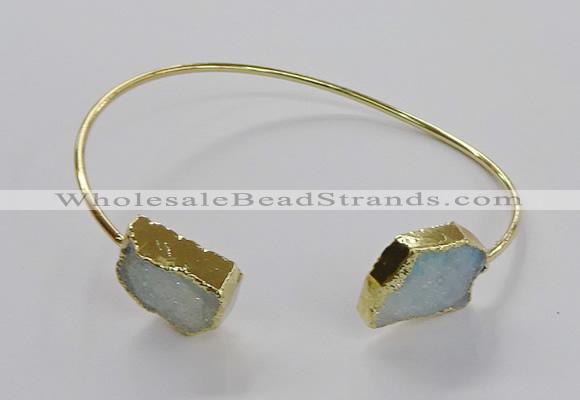 CGB918 13*18mm - 15*20mm freeform druzy agate gemstone bangles