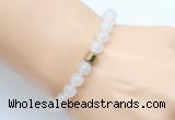 CGB9235 8mm, 10mm white jade & drum hematite power beads bracelets