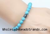 CGB9237 8mm, 10mm blue howlite & drum hematite power beads bracelets