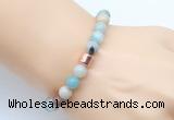 CGB9238 8mm, 10mm amazonite & drum hematite power beads bracelets