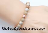 CGB9239 8mm, 10mm fossil coral & drum hematite power beads bracelets