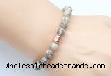 CGB9240 8mm, 10mm feldspar & drum hematite power beads bracelets