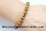 CGB9246 8mm, 10mm wooden jasper & drum hematite power beads bracelets