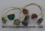 CGB925 13*18mm - 15*20mm freeform druzy agate gemstone bangles