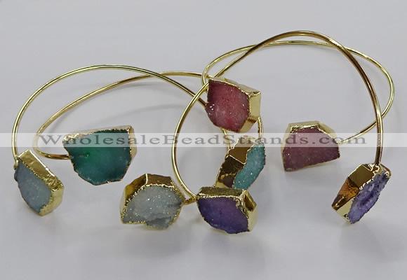 CGB925 13*18mm - 15*20mm freeform druzy agate gemstone bangles