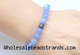 CGB9256 8mm, 10mm blue banded agate & drum hematite power beads bracelets