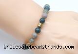 CGB9265 8mm, 10mm Indian agate & drum hematite power beads bracelets