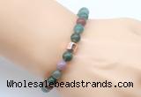 CGB9266 8mm, 10mm Indian agate & drum hematite power beads bracelets