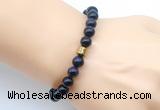 CGB9279 8mm, 10mm purple tiger eye & drum hematite power beads bracelets