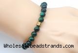 CGB9283 8mm, 10mm green tiger eye & drum hematite power beads bracelets