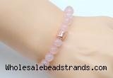 CGB9286 8mm, 10mm rose quartz & drum hematite power beads bracelets