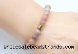 CGB9290 8mm, 10mm rainbow moonstone & drum hematite power beads bracelets