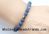 CGB9323 8mm, 10mm matte dumortierite & drum hematite power beads bracelets