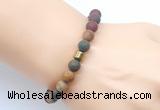 CGB9328 8mm, 10mm matte picasso jasper & drum hematite power beads bracelets