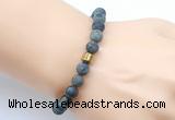 CGB9335 8mm, 10mm matte kambaba jasper & drum hematite power beads bracelets