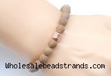 CGB9336 8mm, 10mm matte wooden jasper & drum hematite power beads bracelets