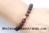 CGB9338 8mm, 10mm matte red tiger eye & drum hematite power beads bracelets