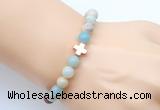 CGB9353 8mm, 10mm amazonite & cross hematite power beads bracelets