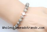 CGB9355 8mm, 10mm feldspar & cross hematite power beads bracelets