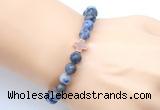 CGB9356 8mm, 10mm blue spot stone & cross hematite power beads bracelets