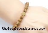 CGB9361 8mm, 10mm wooden jasper & cross hematite power beads bracelets