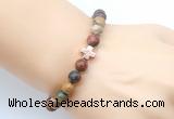 CGB9363 8mm, 10mm picasso jasper & cross hematite power beads bracelets