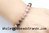 CGB9364 8mm, 10mm Australian zebra jasper & cross hematite power beads bracelets