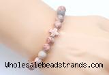 CGB9366 8mm, 10mm red net jasper & cross hematite power beads bracelets