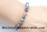 CGB9368 8mm, 10mm grey picture jasper & cross hematite power beads bracelets