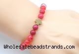 CGB9372 8mm, 10mm red banded agate & cross hematite power beads bracelets