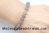 CGB9376 8mm, 10mm grey agate & cross hematite power beads bracelets