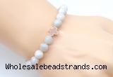 CGB9378 8mm, 10mm white crazy lace agate & cross hematite power beads bracelets