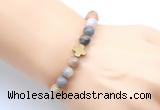 CGB9379 8mm, 10mm bamboo leaf agate & cross hematite power beads bracelets