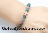 CGB9381 8mm, 10mm Indian agate & cross hematite power beads bracelets