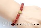 CGB9383 8mm, 10mm red agate & cross hematite power beads bracelets