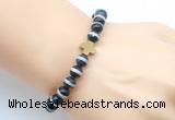 CGB9385 8mm, 10mm Tibetan agate & cross hematite power beads bracelets