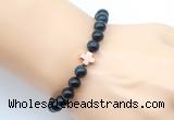 CGB9396 8mm, 10mm blue tiger eye & cross hematite power beads bracelets