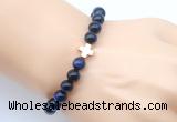 CGB9397 8mm, 10mm blue tiger eye & cross hematite power beads bracelets