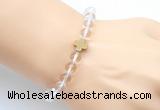 CGB9400 8mm, 10mm white crystal & cross hematite power beads bracelets