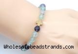 CGB9407 8mm, 10mm fluorite & cross hematite power beads bracelets