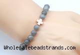 CGB9409 8mm, 10mm labradorite & cross hematite power beads bracelets