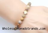 CGB9412 8mm, 10mm yellow crazy lace agate & cross hematite power beads bracelets