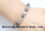 CGB9414 8mm, 10mm cloudy quartz & cross hematite power beads bracelets